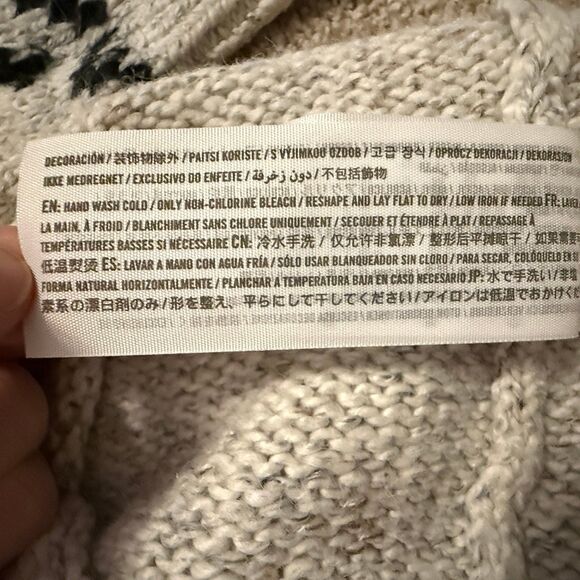 Abercrombie & Fitch Cowl Neck Fair Isle Knit Sweater Dress Womens Small Y2K - Picture 7 of 8